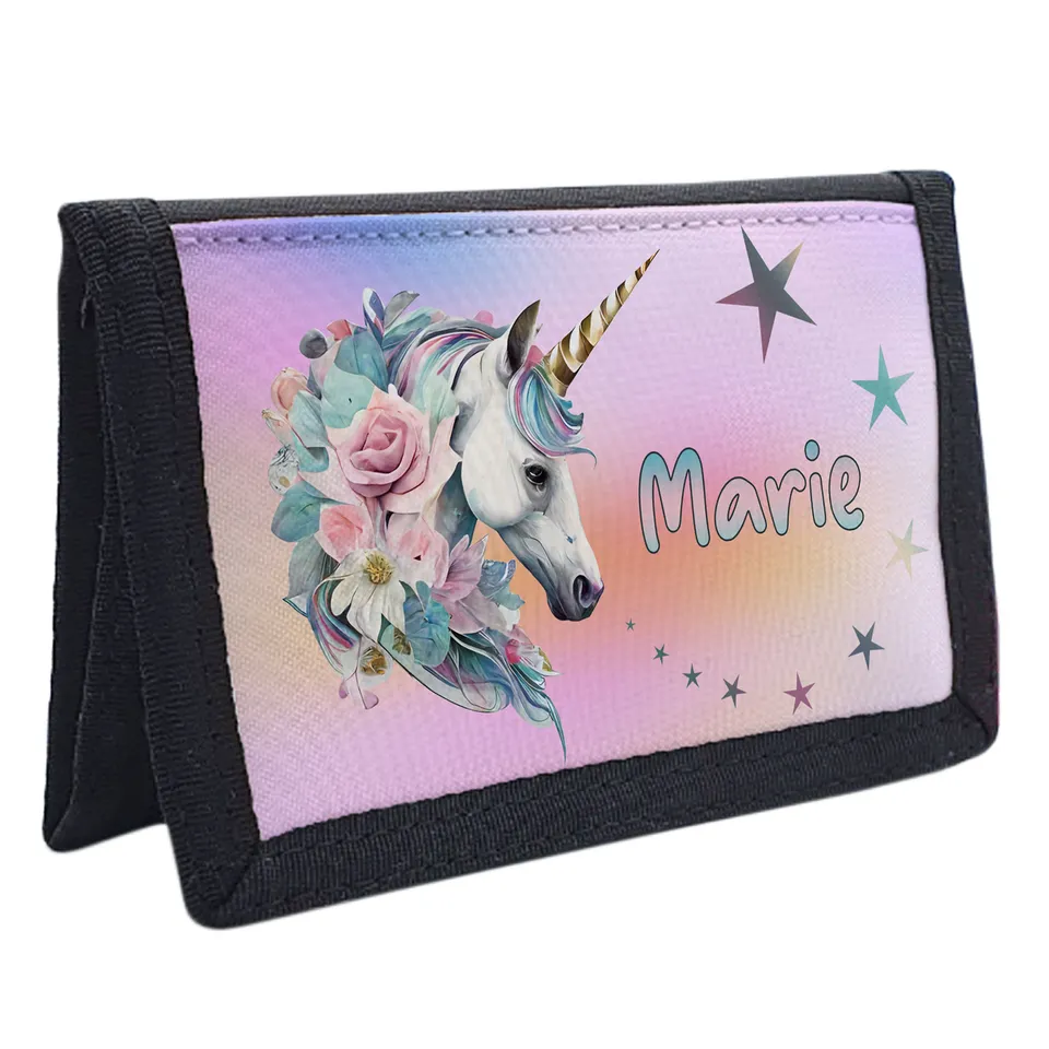 geschenke364-geldbeutel-einhorn-03-kinder-geldb-rse-schwarz-mit-name image 1