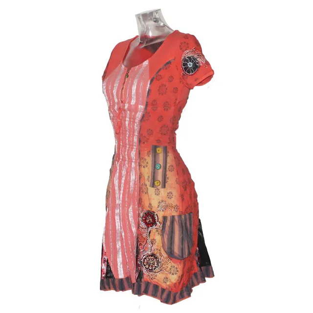 signet-3175-sommerkleid-dirndl-look-orange-stickerei-s-xl image 1