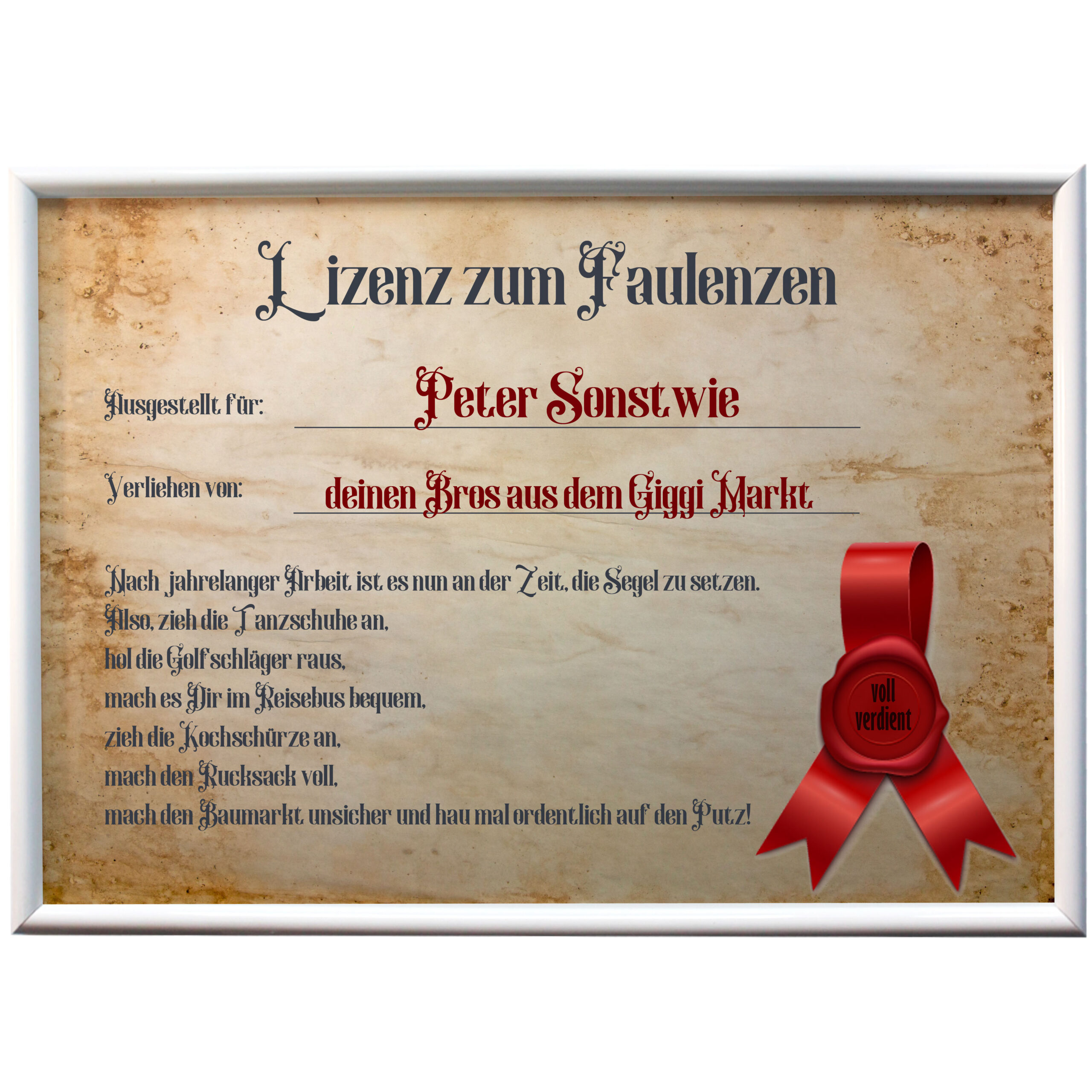 geschenke364-wandbilder-lizenz-faulenzen-ruhestand-mit-name-a4 image 2