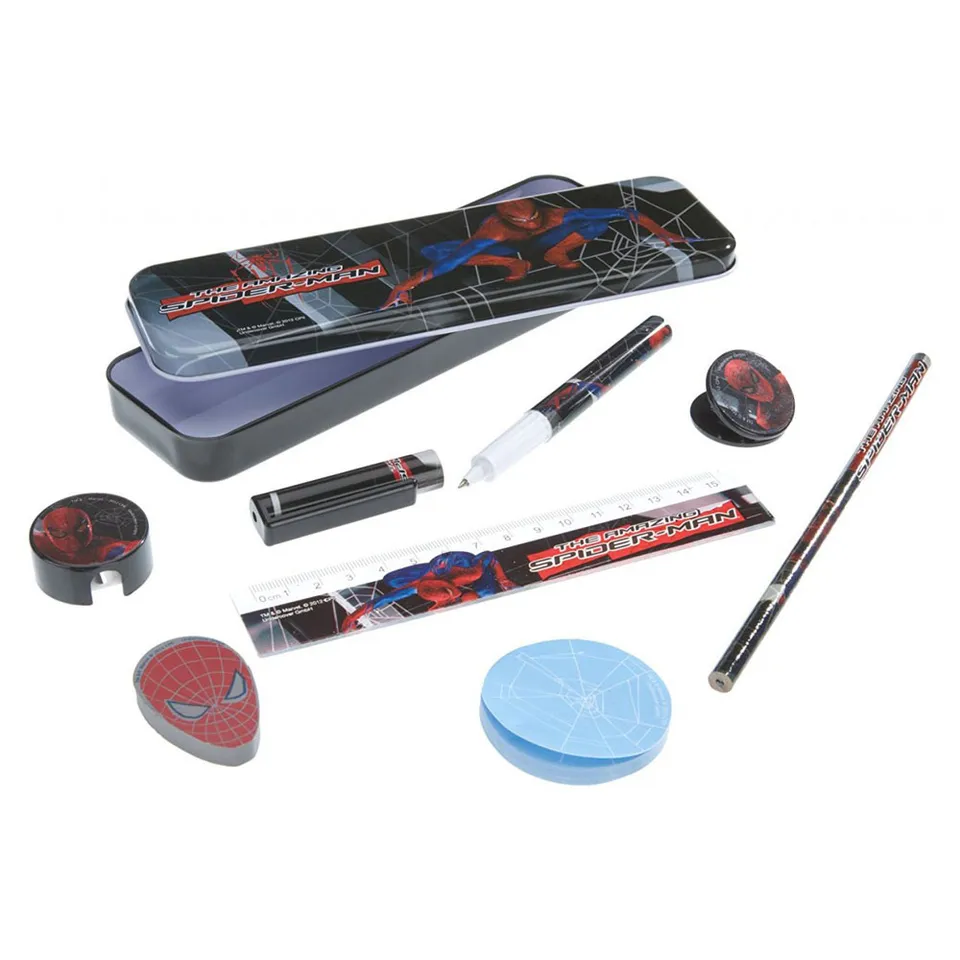 geschenke364-schulset-spider-man-8-teilig-blisterkarte-stiftebox image 1