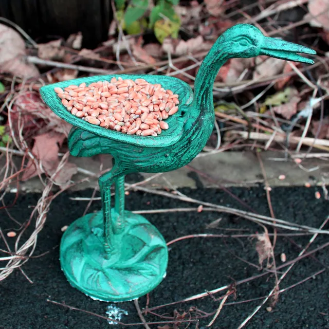 geschenke364-gartendeko-vogelfutter-schale-storch-21cm-gr-n-eisen image 1