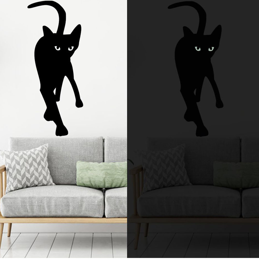 geschenke364-wandtattoo-katze-mit-leuchtenden-augen-nacht-effekt image 2