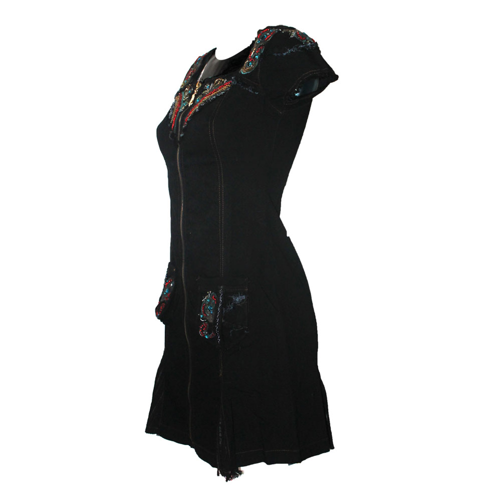 signet-3189-damen-minikleid-gr-s-schwarz-stickerei-baumwolle image 2