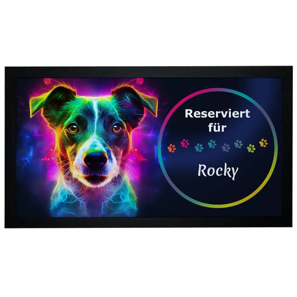 geschenke364-futtermatten-napfunterlage-jack-russell-neon-mit-name image 1