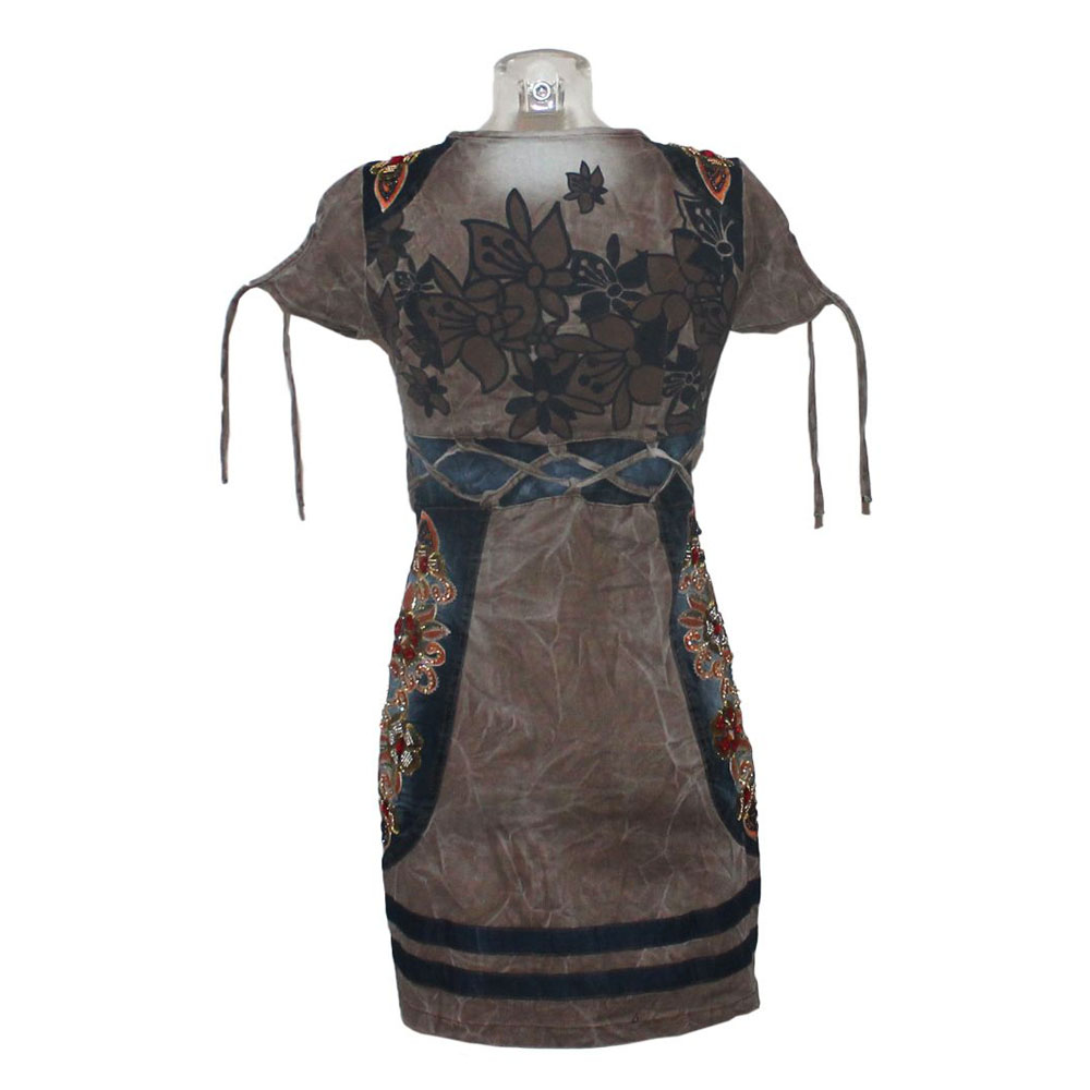 geschenke364-damenmode-kleid-minikleid-signet-3232-braun-stickerei image 3