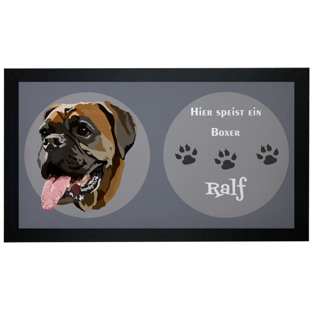 geschenke364-futtermatte-napfunterlage-hund-boxer-name-44-cm image 1