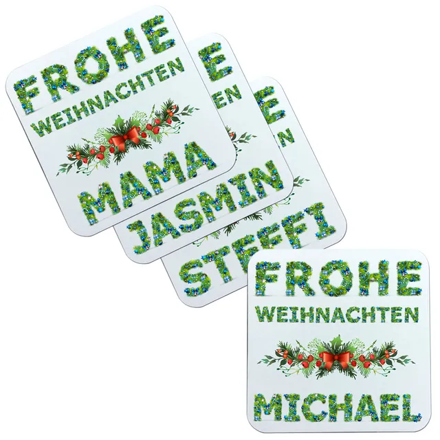 geschenke364-untersetzer-weihnachten-frohe-weihnacht-4er-set-name image 1
