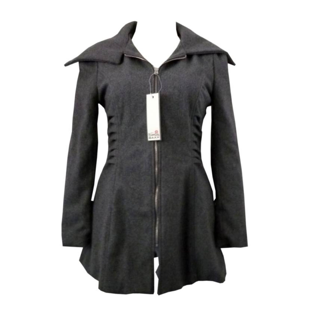 cipo-baxx-damen-jacke-grau-gr-s-gro-er-kragen-wolle image 1