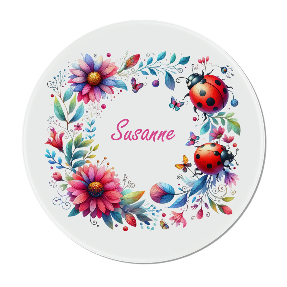 geschenke364-untersetzer-glas-blumenrahmen-marienk-fer-untersetzer-mit-name image 2