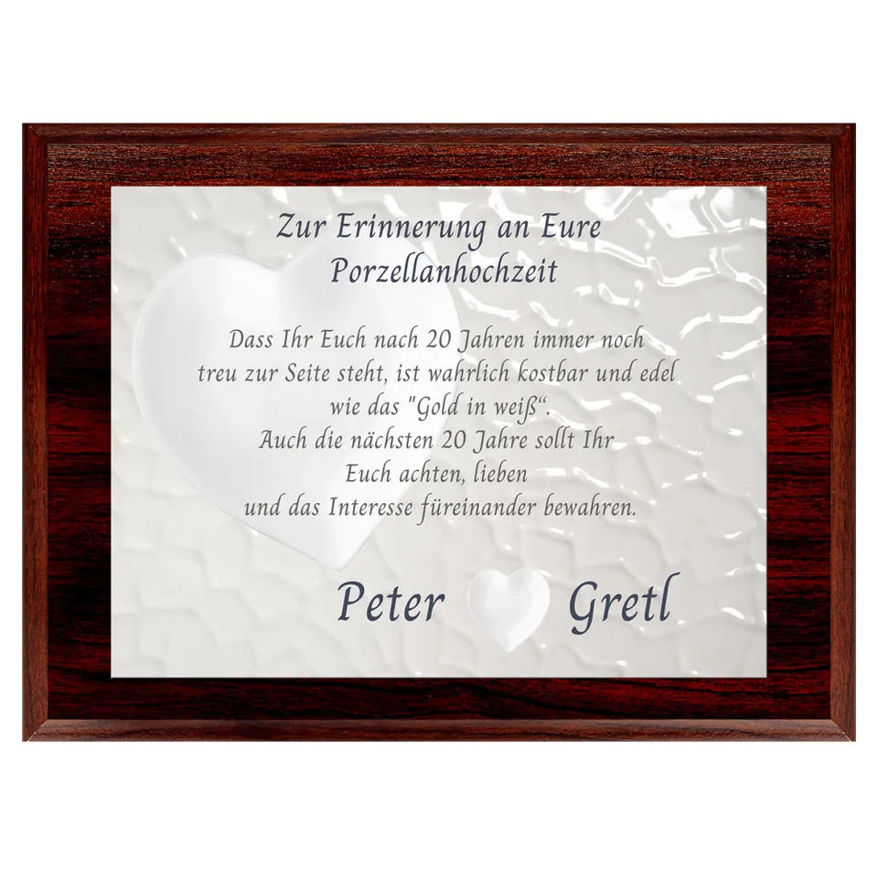 geschenke364-holztafel-20-hochzeitstag-porzellanhochzeit-namen image 1