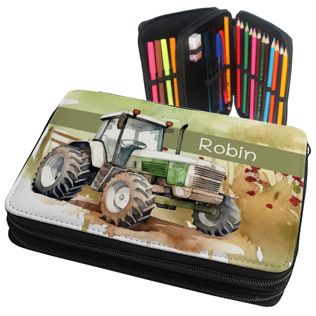 geschenke364-schulbedarf-federmappe-traktor-mit-name-bef-llt image 1