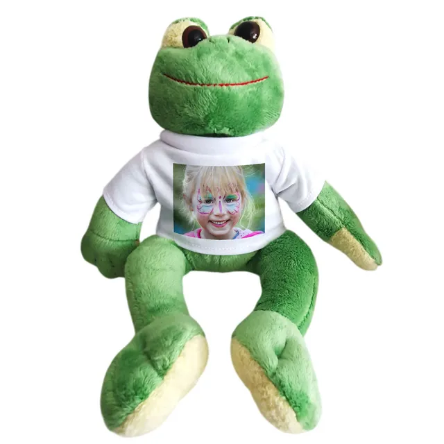 geschenke364-kuscheltier-stofftier-frosch-mit-foto-t-shirt image 1