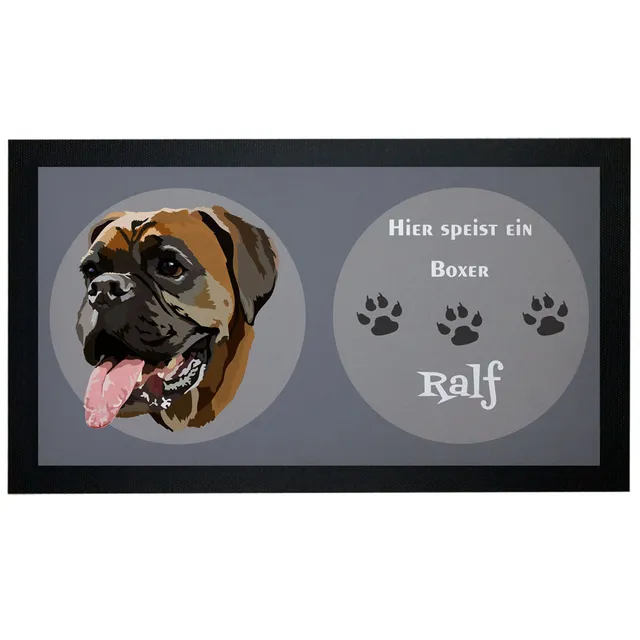 geschenke364-futtermatte-napfunterlage-hund-boxer-name-44-cm image 1