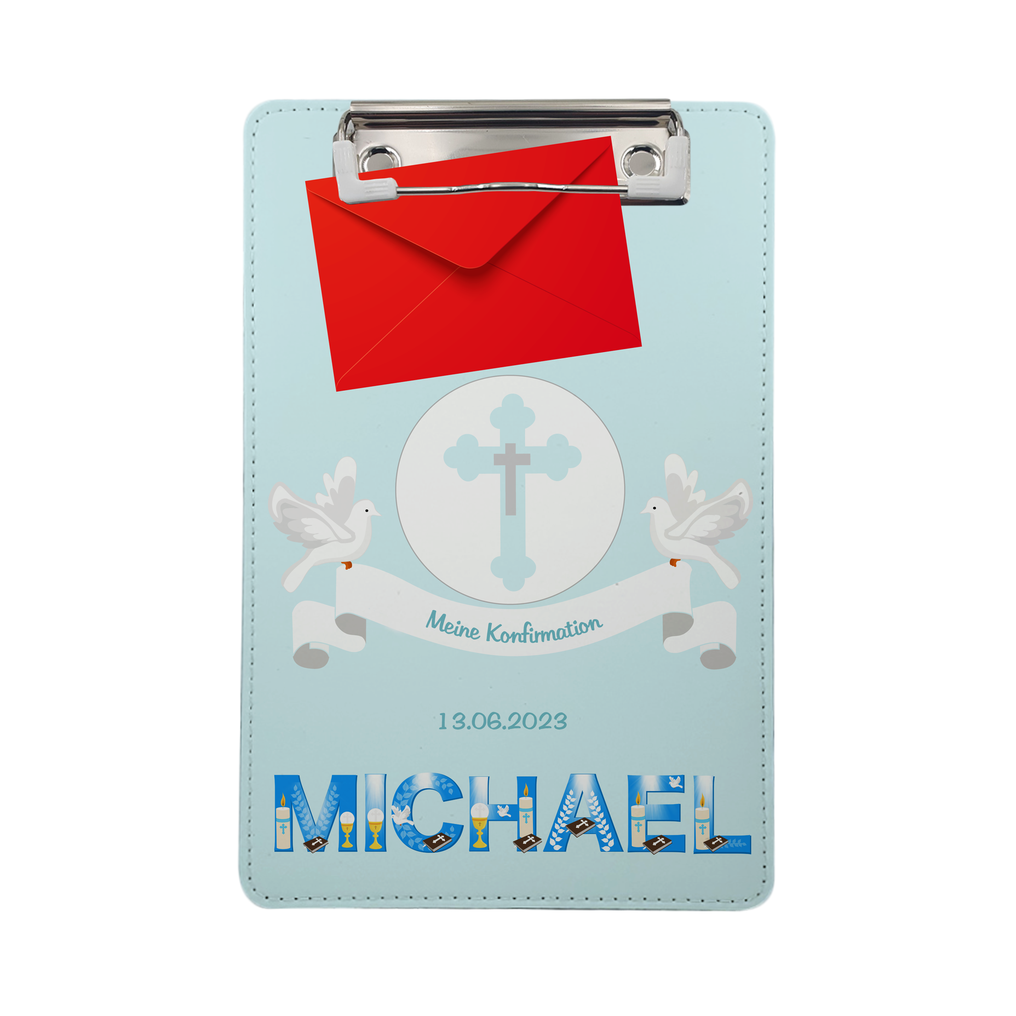 geschenke364-klemmbrett-konfirmation-mit-name-datum-geldgeschenk-a5 image 2