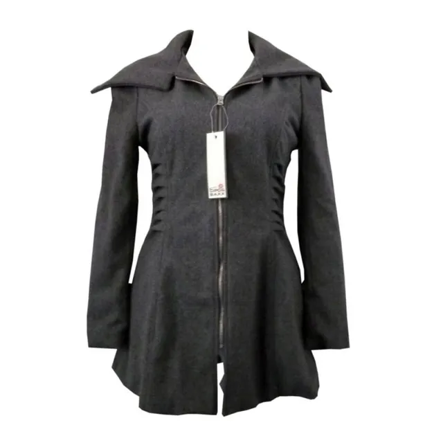 cipo-baxx-damen-jacke-grau-gr-s-gro-er-kragen-wolle image 1