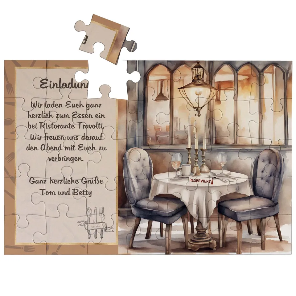 geschenke364-puzzle-essen-restaurant-35-teile-a4-mit-wunschtext image 1