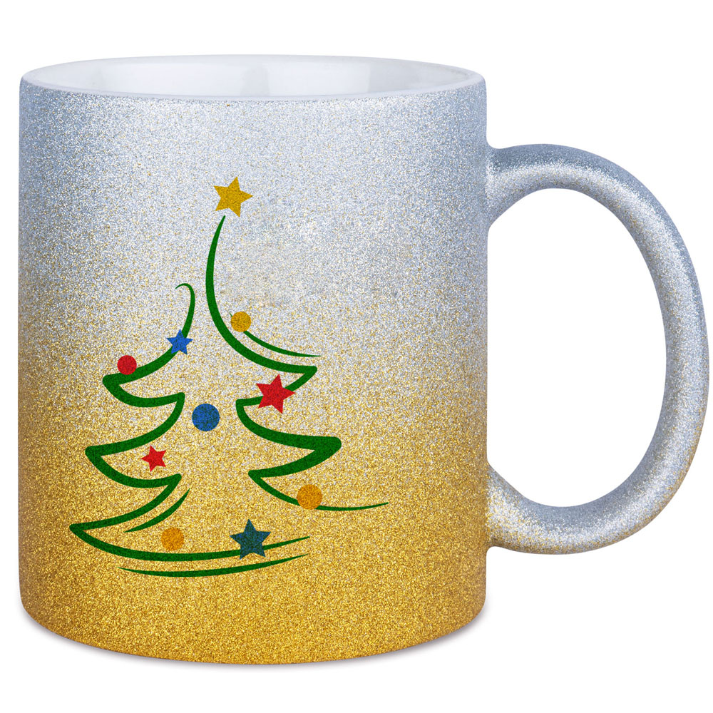 geschenke364-glitzertasse-weihnachtsbaum-tasse-mit-name-330-ml-silber image 2