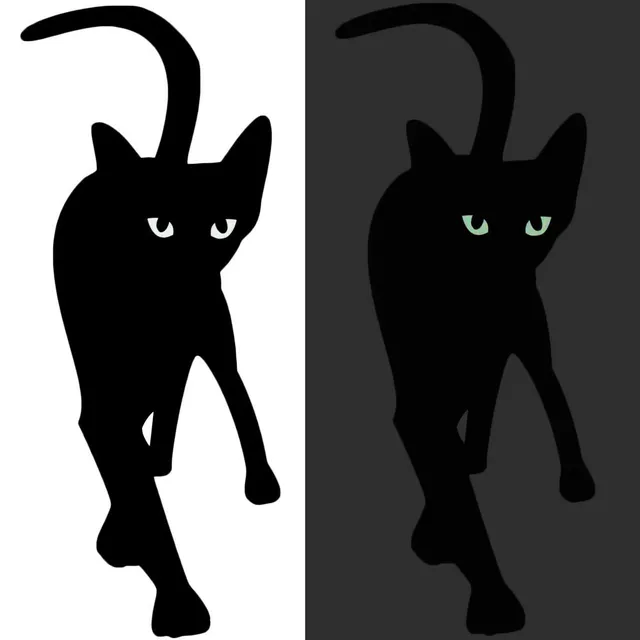 geschenke364-wandtattoo-katze-mit-leuchtenden-augen-nacht-effekt image 1