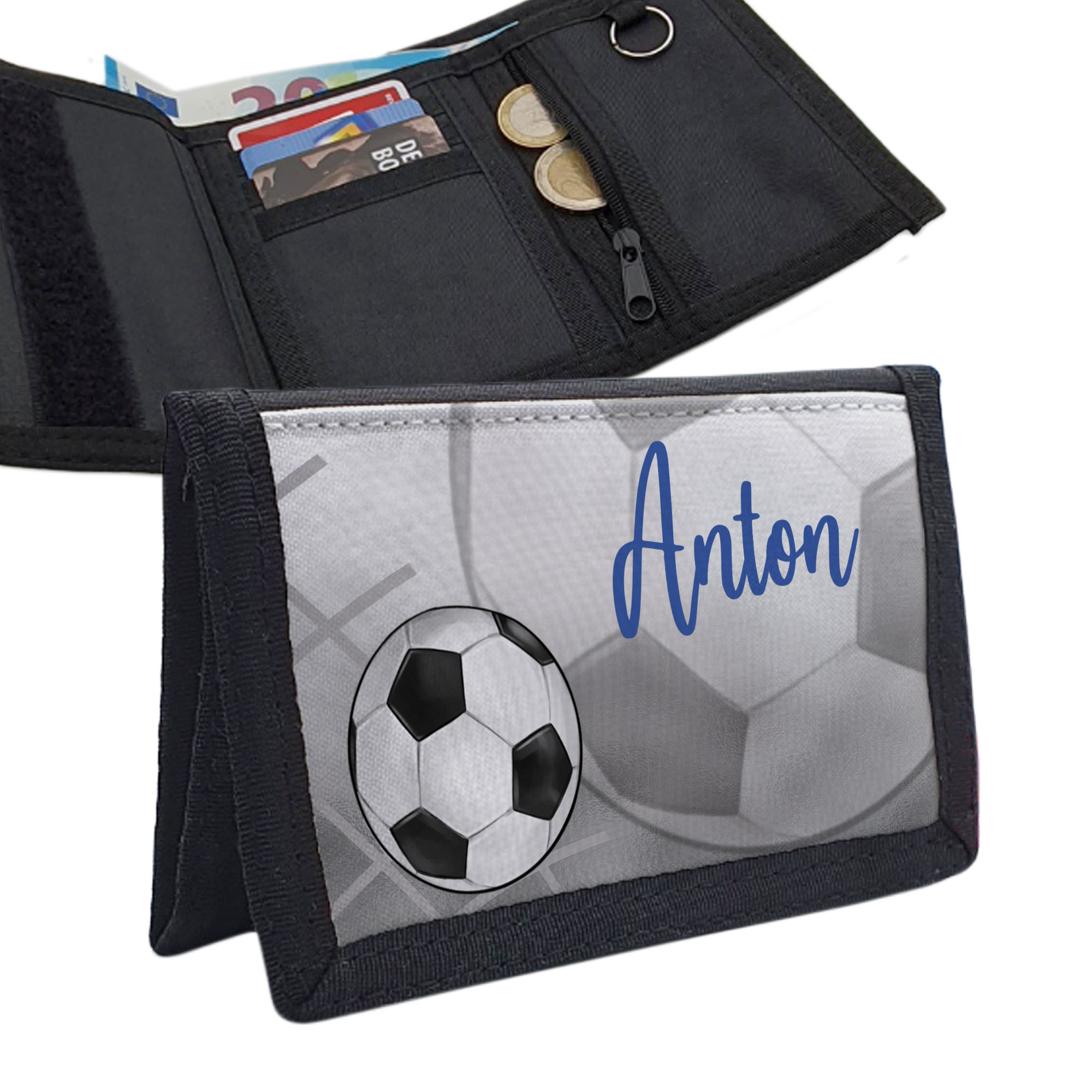 geschenke364-geldbeutel-fu-ball-geldb-rse-grau-kinder-mit-name image 5