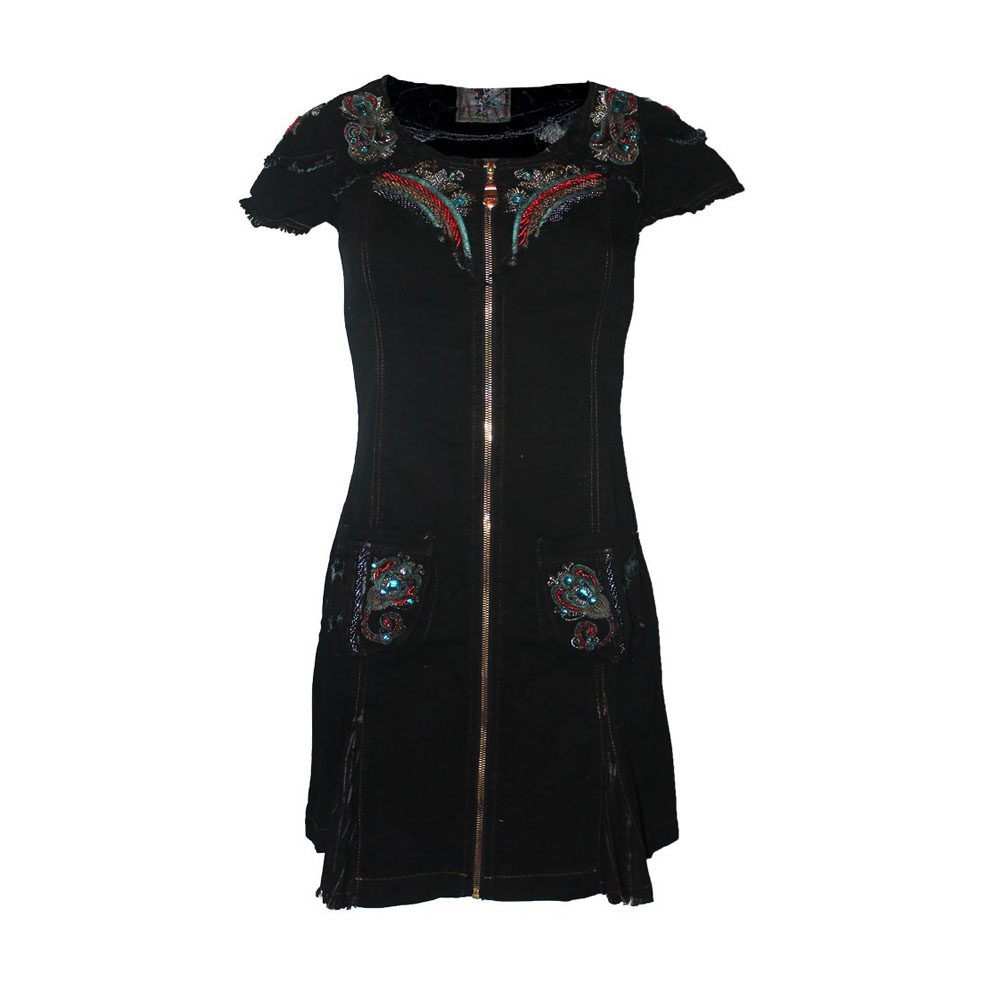 signet-3189-damen-minikleid-gr-s-schwarz-stickerei-baumwolle image 1