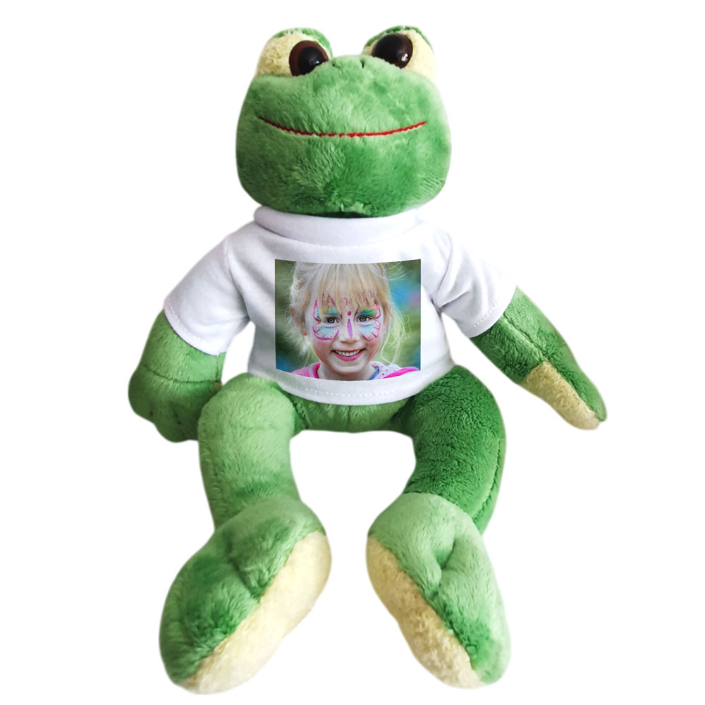 geschenke364-kuscheltier-stofftier-frosch-mit-foto-t-shirt image 1