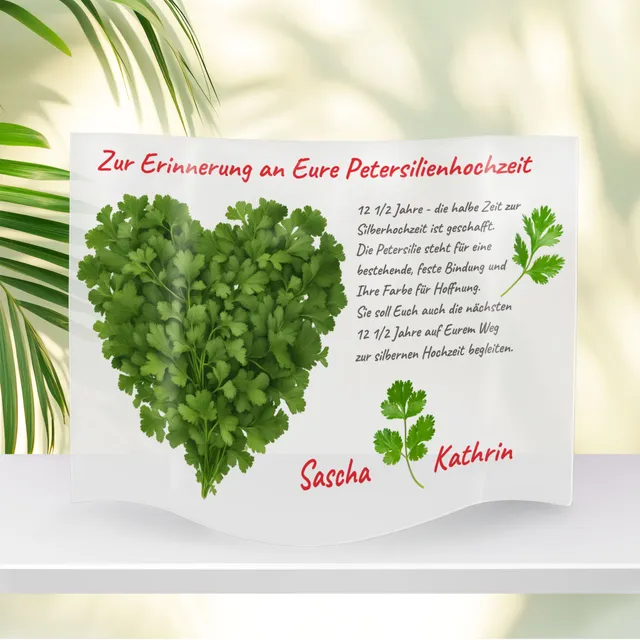 geschenke364-acryl-aufsteller-petersilienhochzeit-platte-namen-20x30 image 1