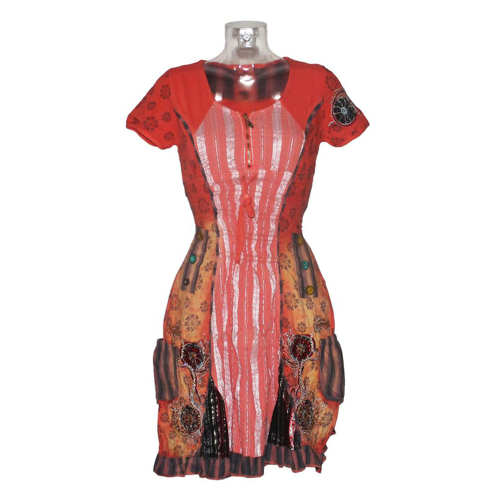 signet-3175-sommerkleid-dirndl-look-orange-stickerei-s-xl image 4