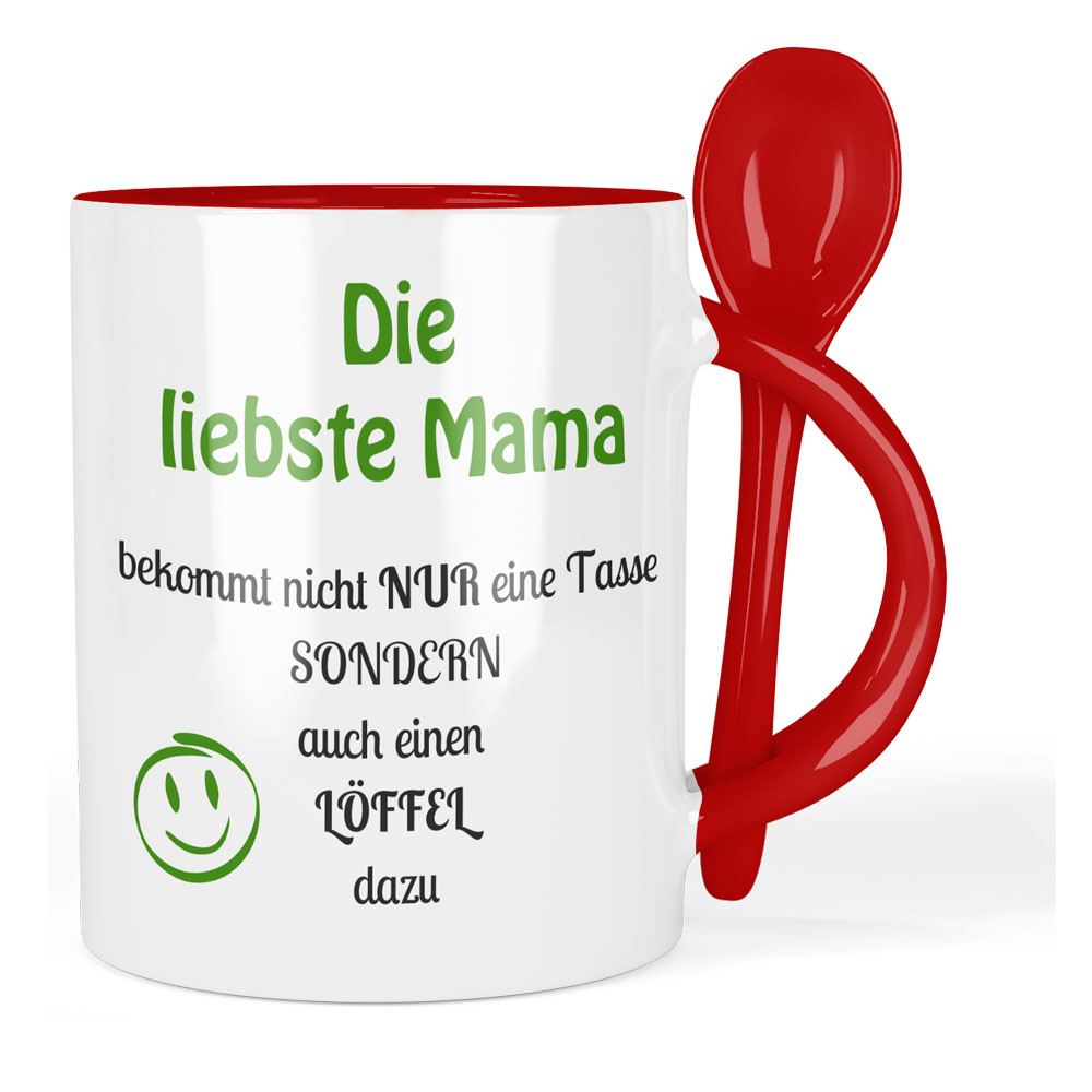 geschenke364-heimdeko-die-liebste-mama-tasse-mit-l-ffel-330-ml image 1