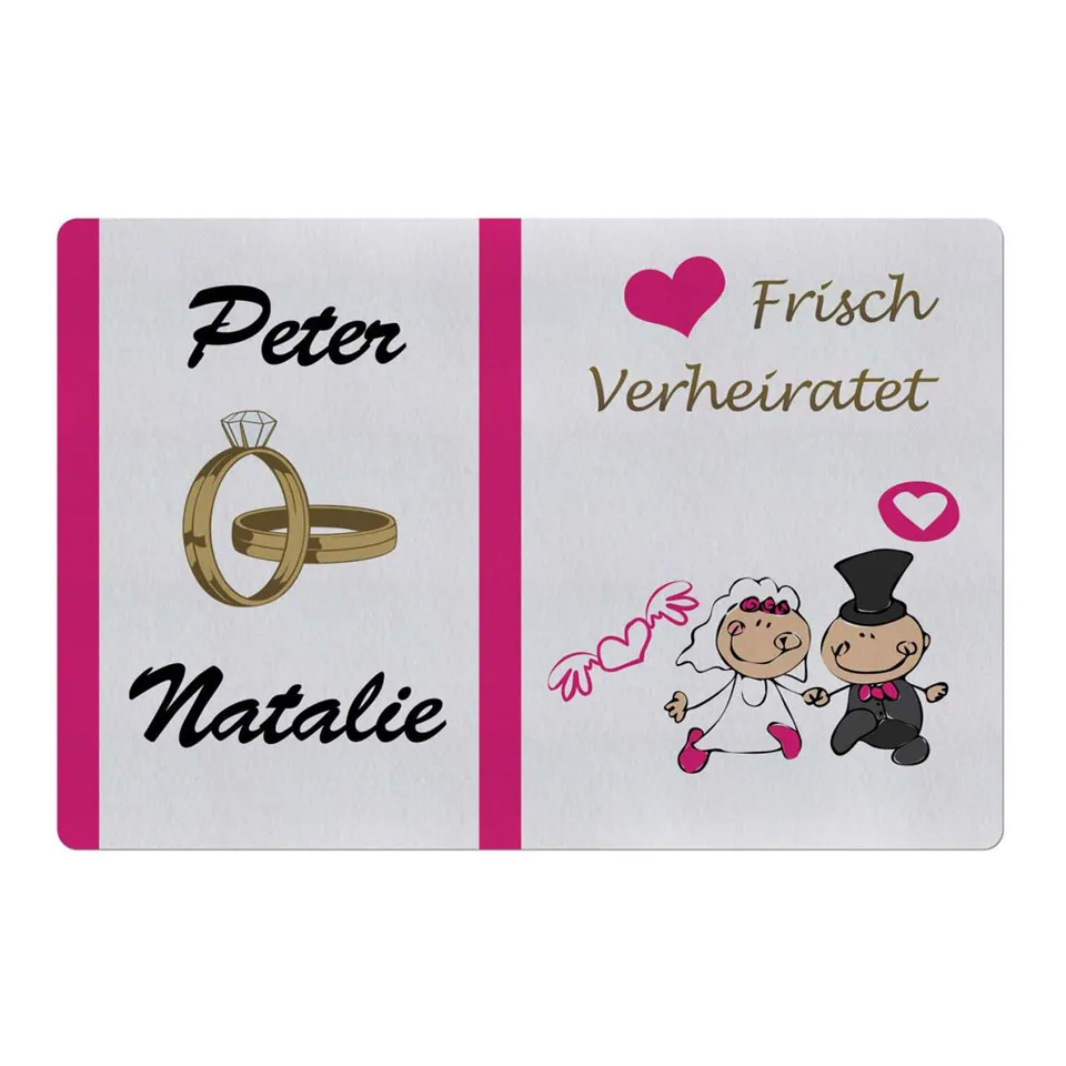 geschenke364-fu-matte-frisch-verheiratet-namen-60x40-hochzeit image 1