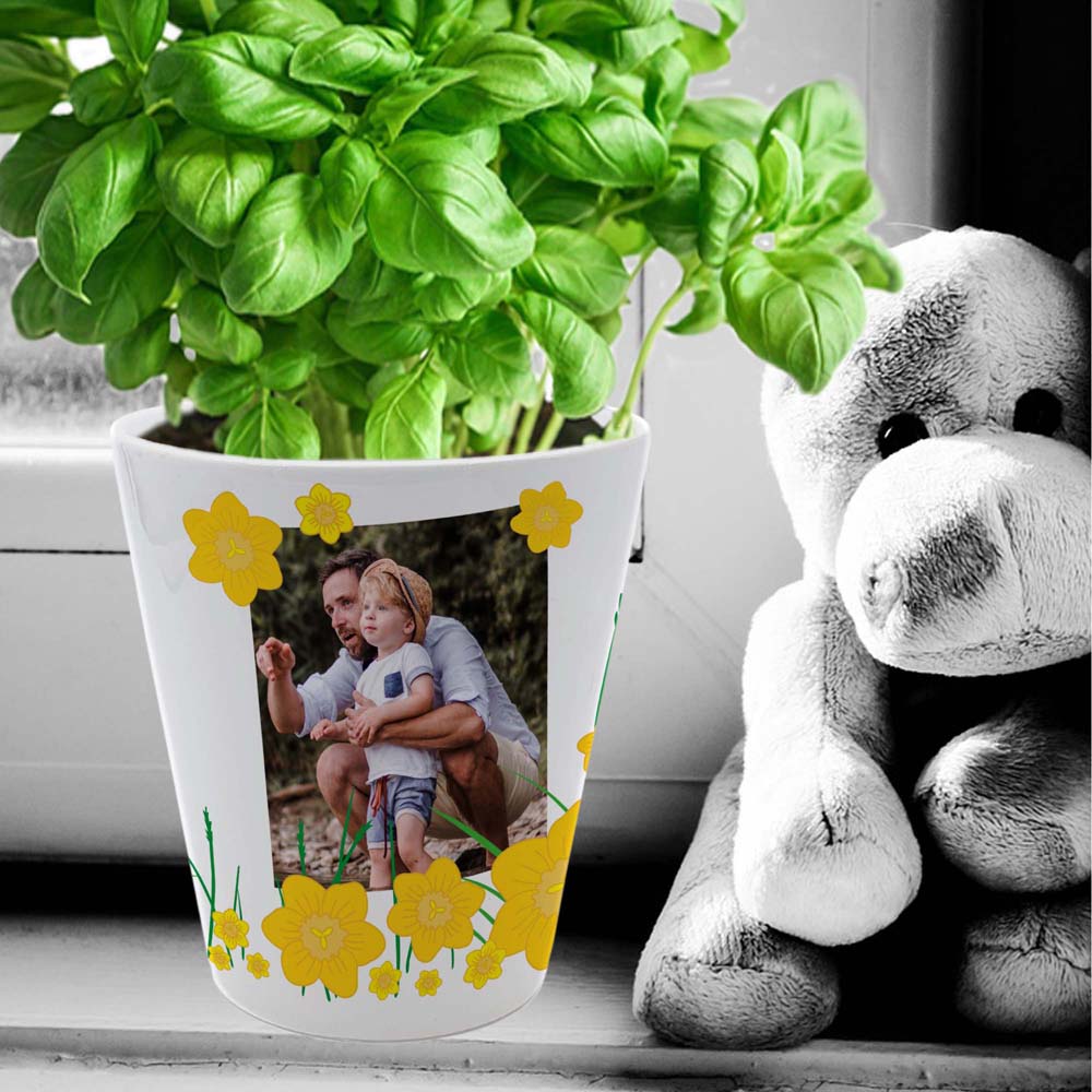 geschenke364-blumentopf-vase-blumentopf-mit-foto-gelbe-blumen-10-cm image 2
