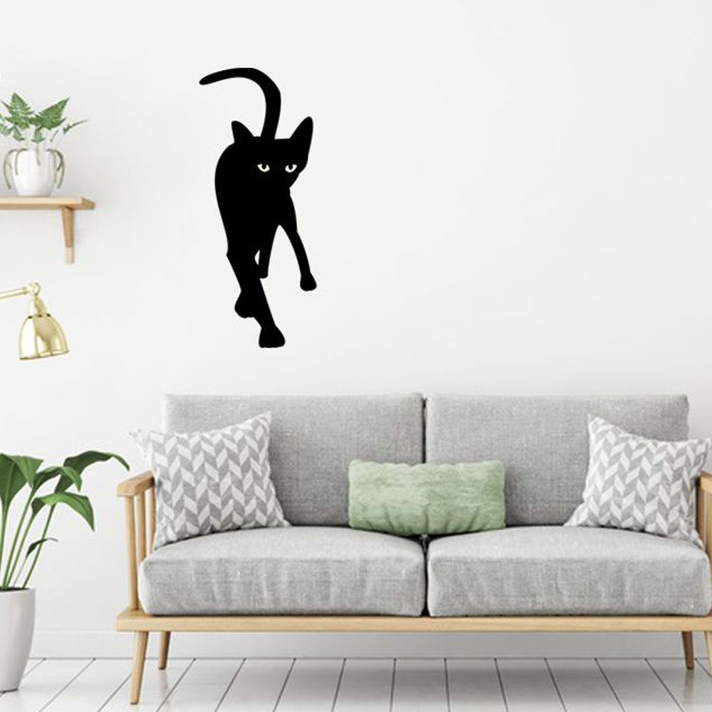 geschenke364-wohn-schlafzimmer-wandtattoo-katze-schwarz-30x70cm image 2
