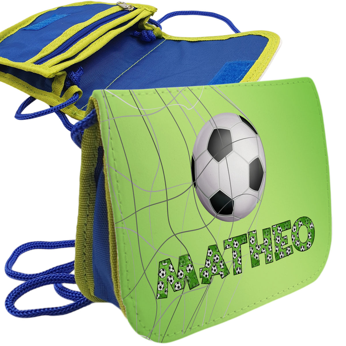 geschenke364-geldbeutel-brustbeutel-jungs-name-fu-ballschrift-gr-n image 1