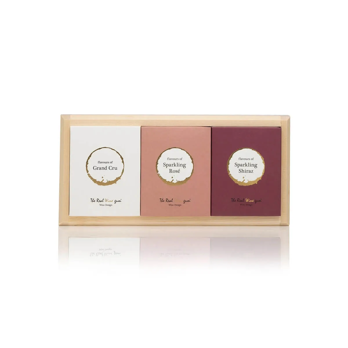 vinoos-the-real-wine-gum-trio-deluxe-on-wood-weingummi-set-vegan image 1