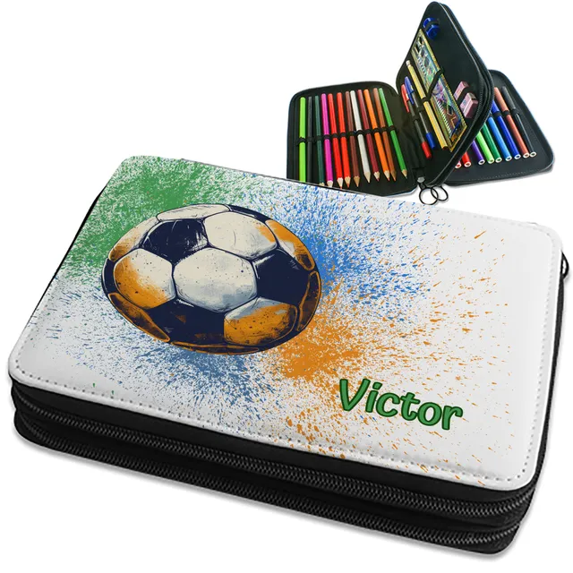 geschenke364-schulbedarf-federmappe-fu-ball-gr-ne-schrift-mit-name image 1