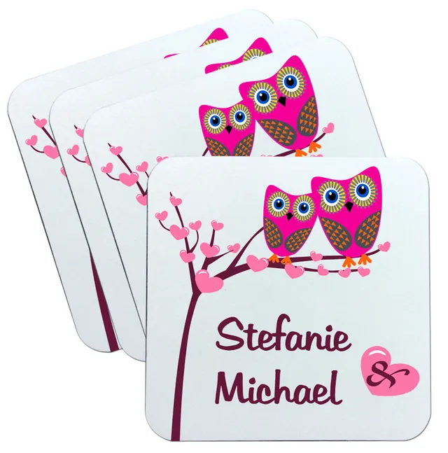 geschenke364-untersetzer-eulen-4er-set-untersetzer-mit-namen image 1