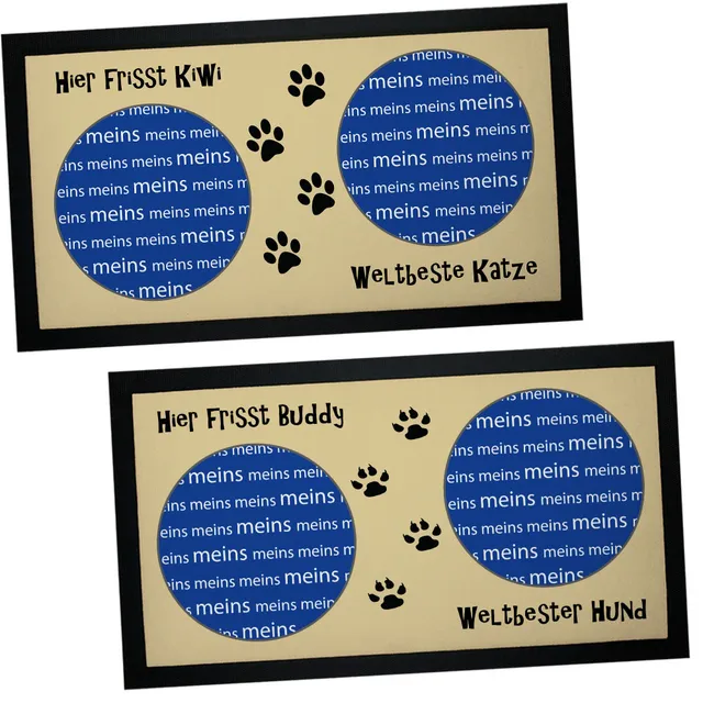 geschenke364-futtermatten-napfunterlage-hier-frisst-mit-name-44x25-cm image 1