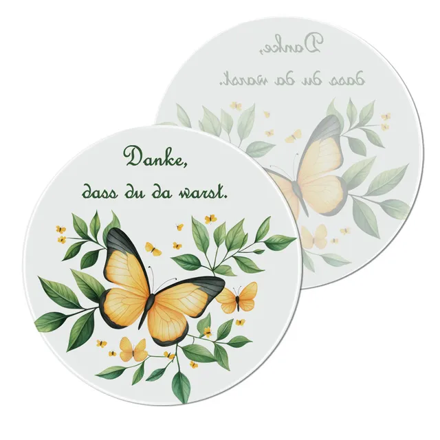 glas-untersetzer-danke-dass-du-da-warst-schmetterling image 1