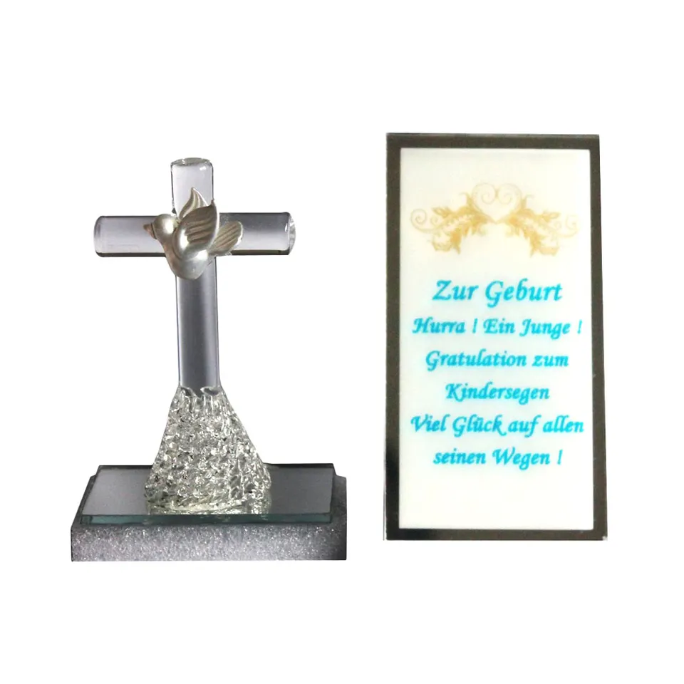 geschenke364-heimdeko-kreuz-zur-geburt-junge-glas-aufsteller image 1