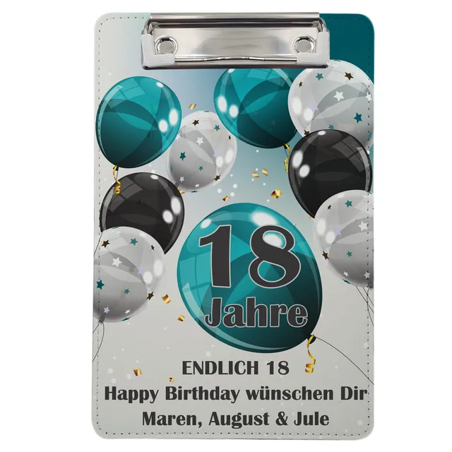 geschenke364-klemmbrett-a5-luftballons-geldgeschenk-geburtstag-zahl image 1