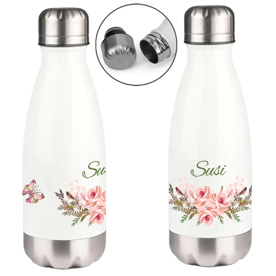 geschenke364-to-go-thermosflasche-mit-name-vintage-blumen-350-ml image 1