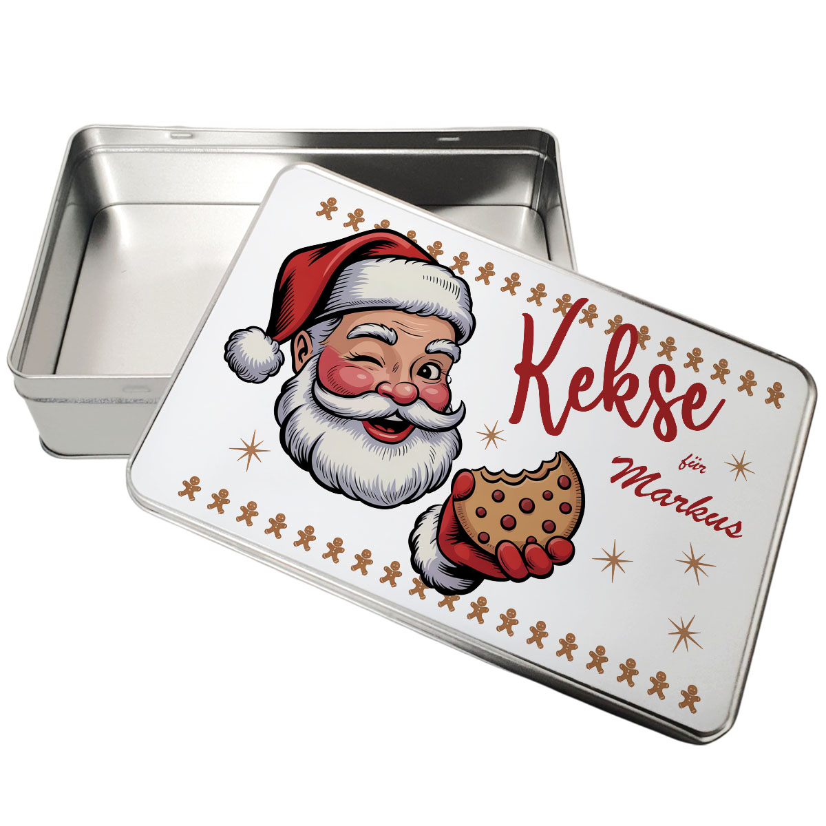 geschenke364-geschenkdosen-keks-dose-weihnachtsmann-kekdose-mit-name image 1