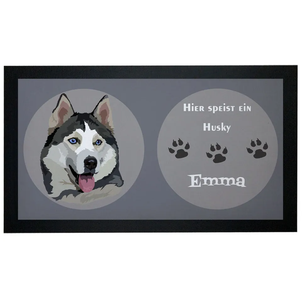 geschenke364-futtermatten-napfunterlage-husky-mit-name-futtermatte-rutschfest image 1
