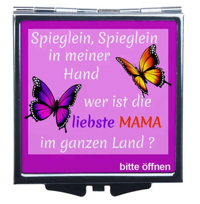 geschenke364-heimdeko-taschenspiegel-liebste-mama-6x6-cm image 1