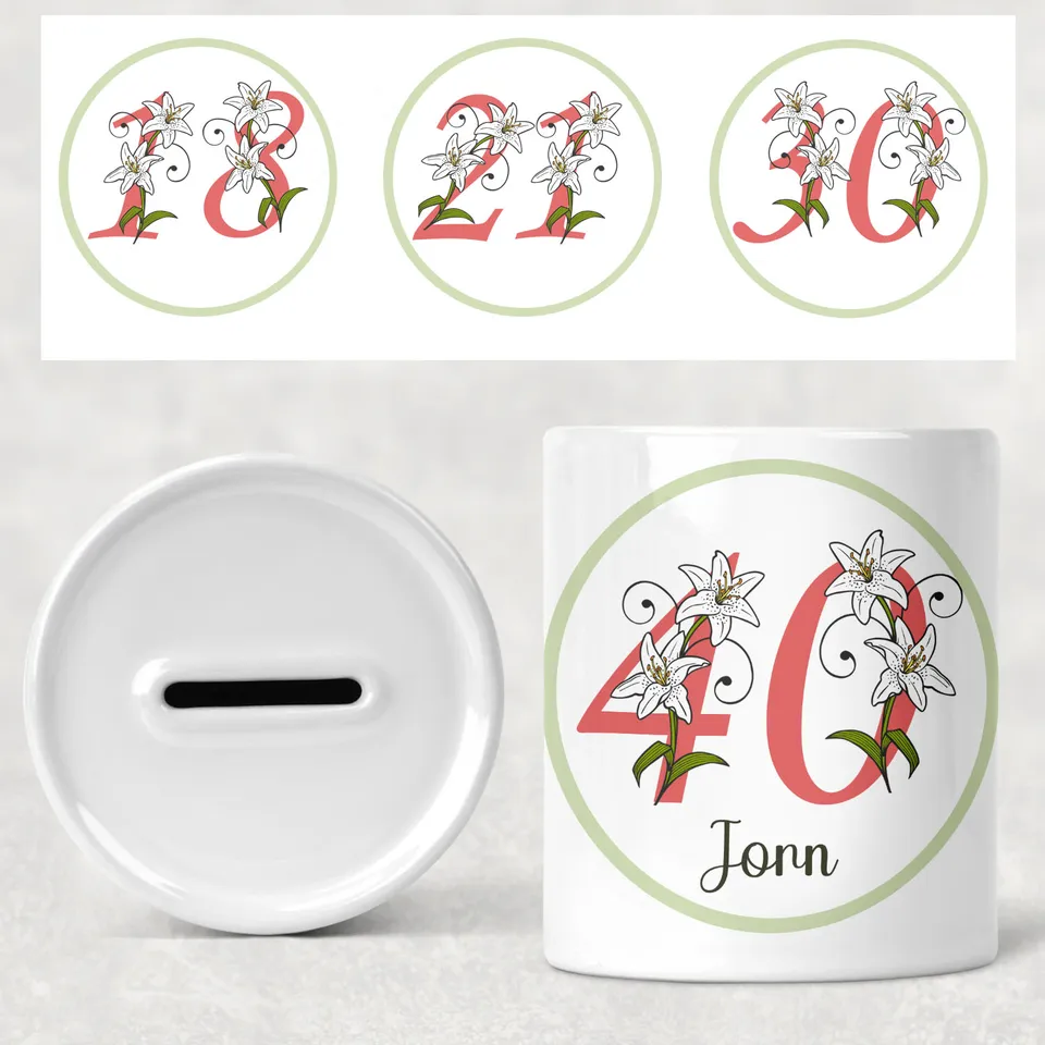 geschenke364-spardosen-spardose-blumen-mit-name-keramik image 1