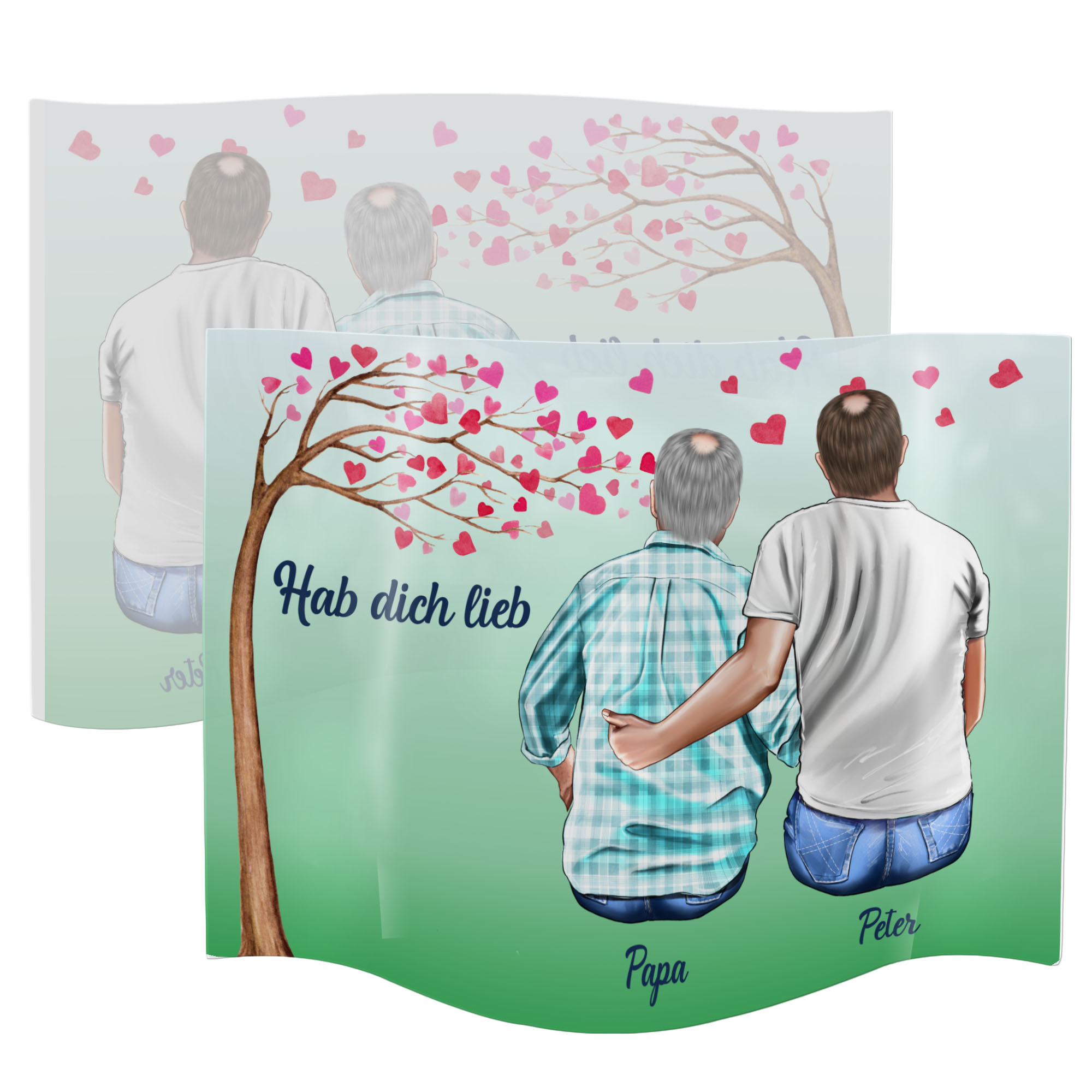 geschenke364-acryl-aufsteller-vatertag-papa-sohn-welle-20x30-mit-namen image 2