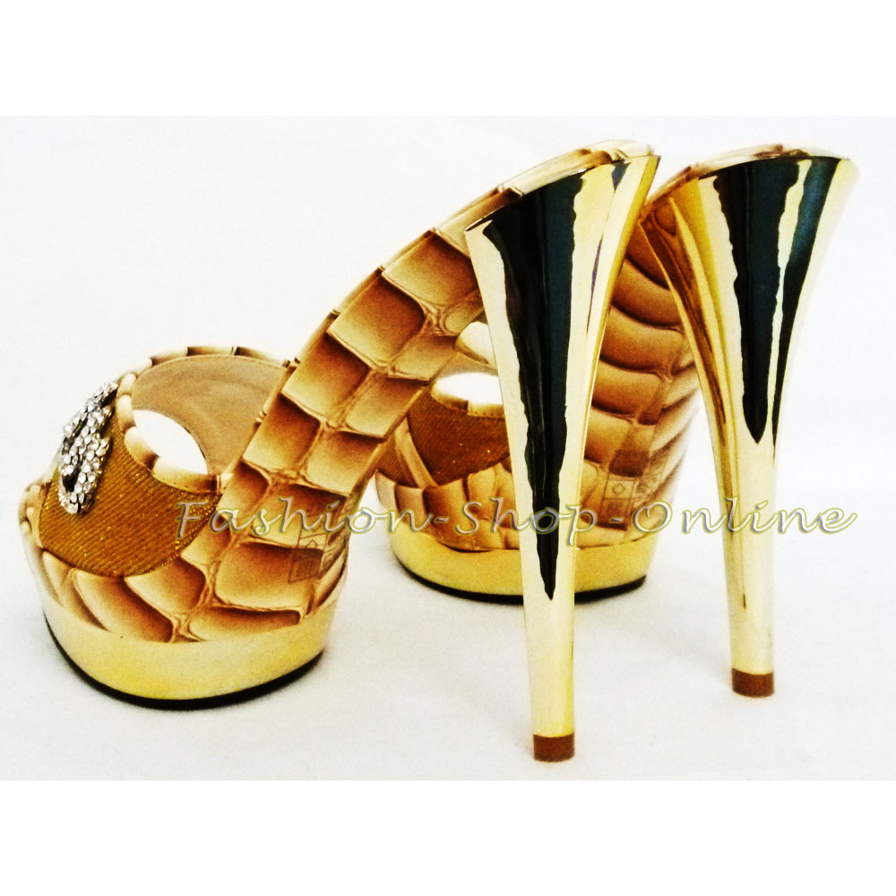 geschenke364-damenmode-pumps-schuhe-gold-pfennigabsatz-goldfarben image 4