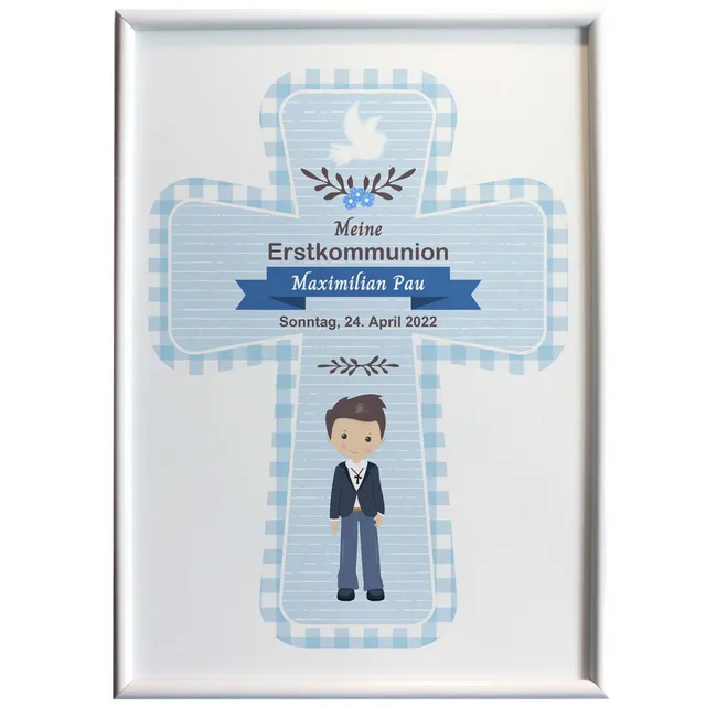 geschenke364-wandbilder-kommunion-junge-alu-tafel-mit-name-datum image 1