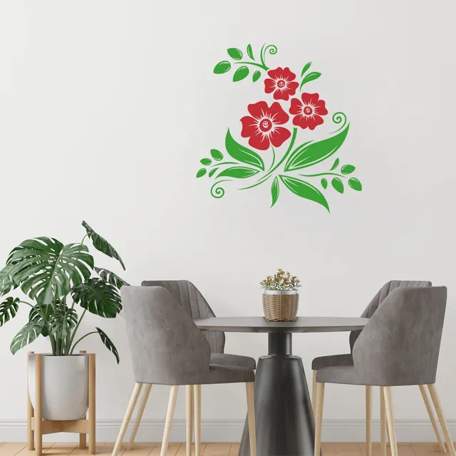 geschenke364-wohn-schlafzimmer-wand-tattoo-blume-zweifarbig-wandtattoo-rot-25-cm image 1