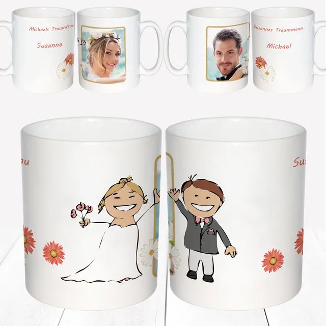 geschenke364-partnertassen-hochzeit-traumpaar-tassen-set-mit-foto image 1