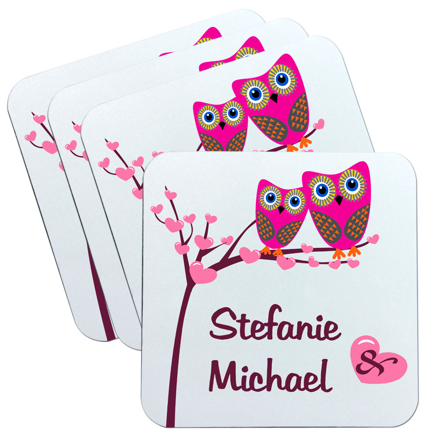 geschenke364-untersetzer-eulen-4er-set-untersetzer-mit-namen image 1